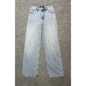 Hollister Ultra High-Rise Dad Jean 4R W27R Vintage Stretch Light Wash Denim